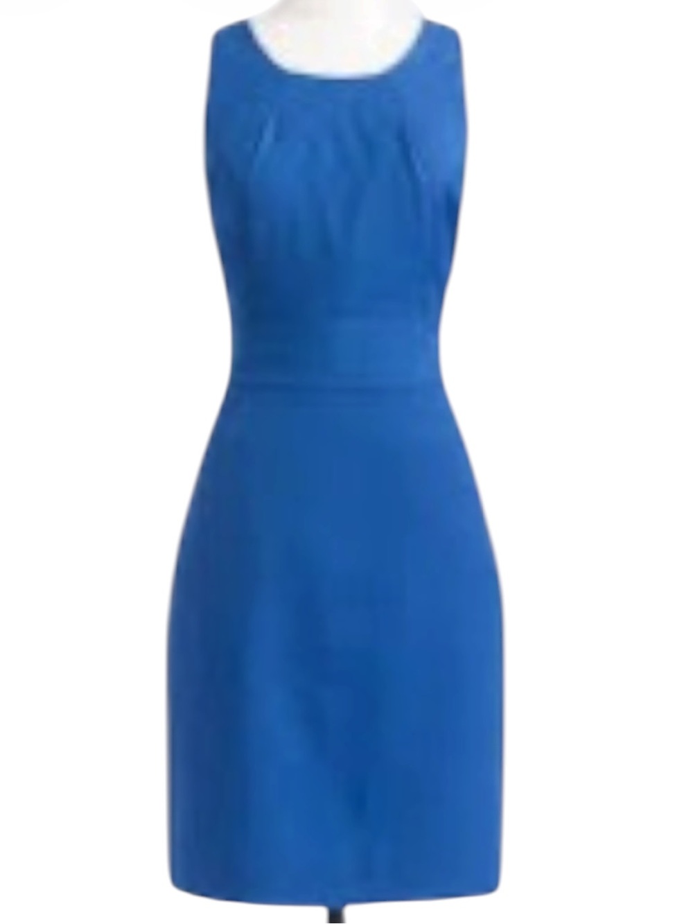 J. Crew Vibrant Blue 100% Wool Sleeveless Sheath Dress Off-Seam Pockets Size: 10